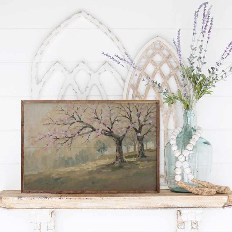 Arbre de printemps rose, H 5 po x l 8 po