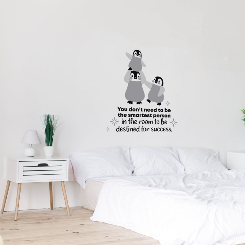 Adhésif décoratif pingouin success, H 30 po x l 27 po x P 0,05 po