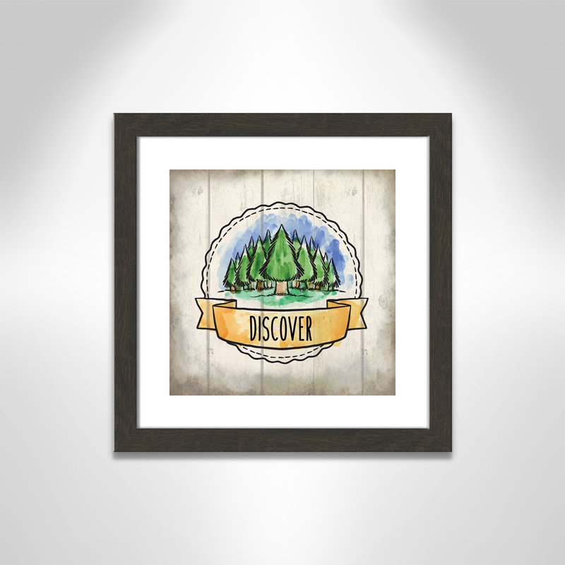 «Adventure is out There», art encadré 3, H 16 po x l 16 po x P 0,6 po, Cadre plat à grain de bois noir