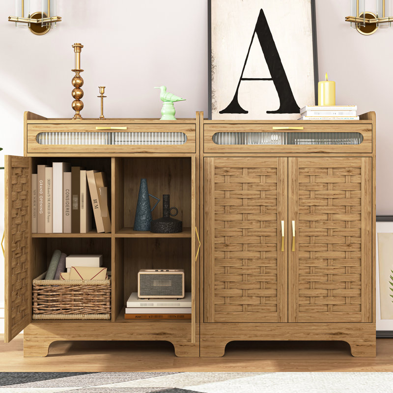 Armoire de cuisine moderne avec tiroir et tablette réglable pour le rangement du café et du micro-ondes