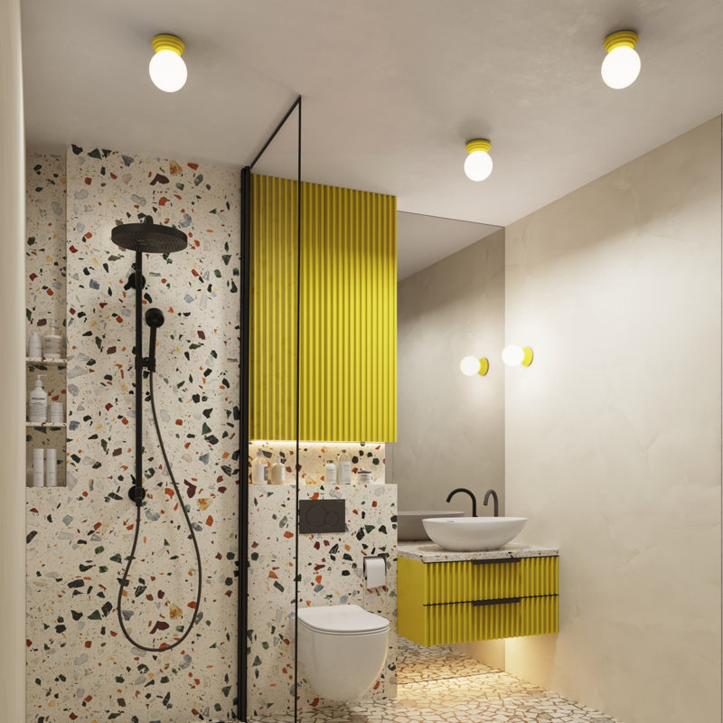 Zori Ceramic Flush Mount, Yellow