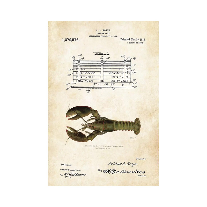 «Lobster Trap» par Patte77 - impression sur toile tendue, H 26 po x l 18 po x 1,5 po
