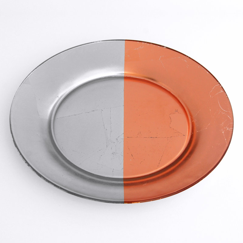 7.5" Appetizer Plate, Silver/Rose Gold