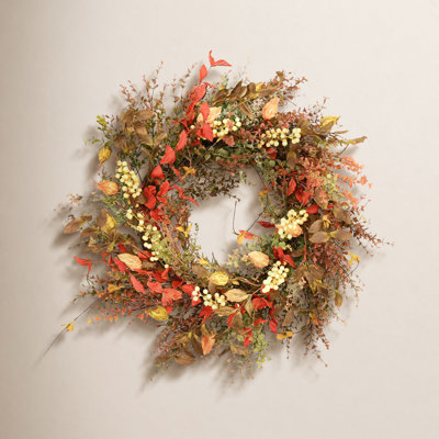 24'' Faux Eucalyptus, Berry Wreath