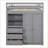 Full Size Pine Wood Loft Bed with Built-in Wardrobe Desk Storage Gray - No Box Spring Needed