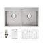 Évier de cuisine encastré en acier inoxydable à double cuve 16 jauges 33 po x L 22 po x 33 po-70481873