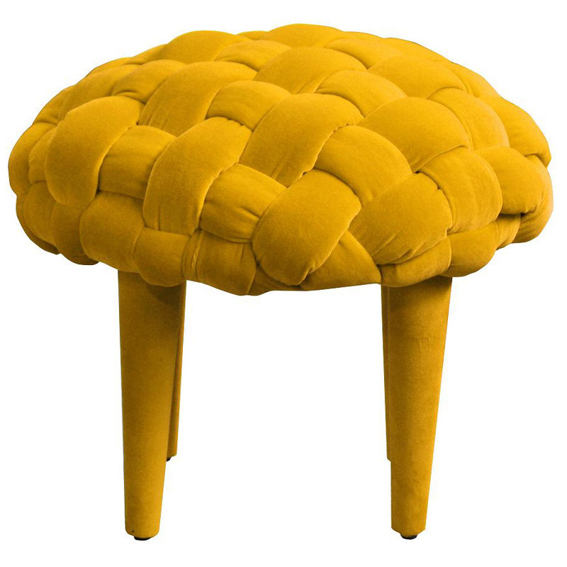 Solid + Manufactured Wood Accent Stool, Yellow