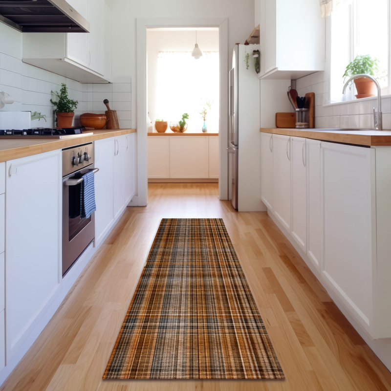 Tapis terre cuite lavable à la machine de qualité supérieure AMF541, Tapis de couloir 2 pi 3 po x 7 pi 6 po