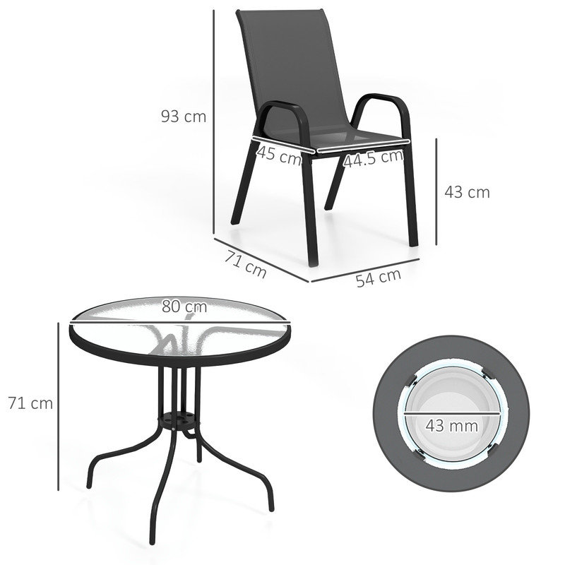 5 - Piece Dining Set, Black