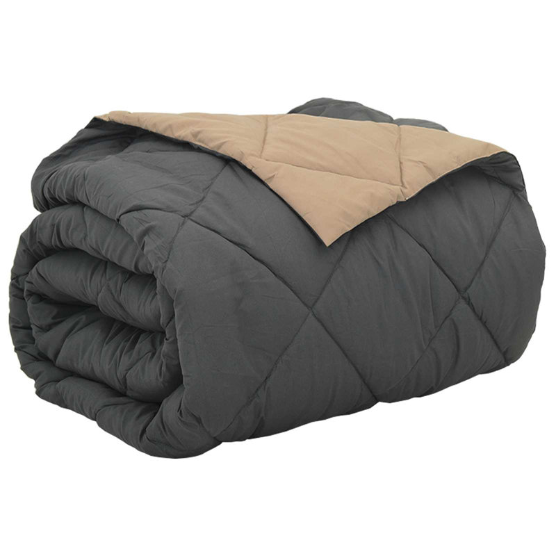  Full Year Duvet Anthracite And Taupe  Microfiber, Double