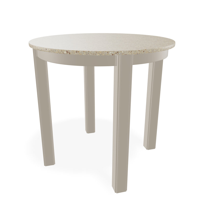Outdoor Round Side Table, White/White, Acrylic