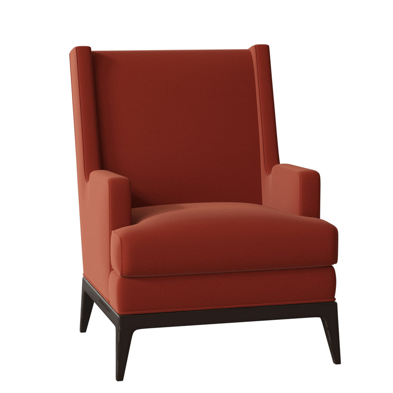 Cooper Upholstered Wingback Chair, Margaret Tangelo, American Walnut