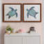Bubble Blue Turtle I - ensemble de 2 peintures sur toile encadrées-1146726253-1146726252