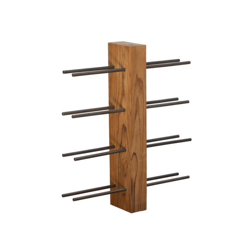Winterville 8 Bottle Solid Wood Wall Mounted Wine Bottle Rack in Natural