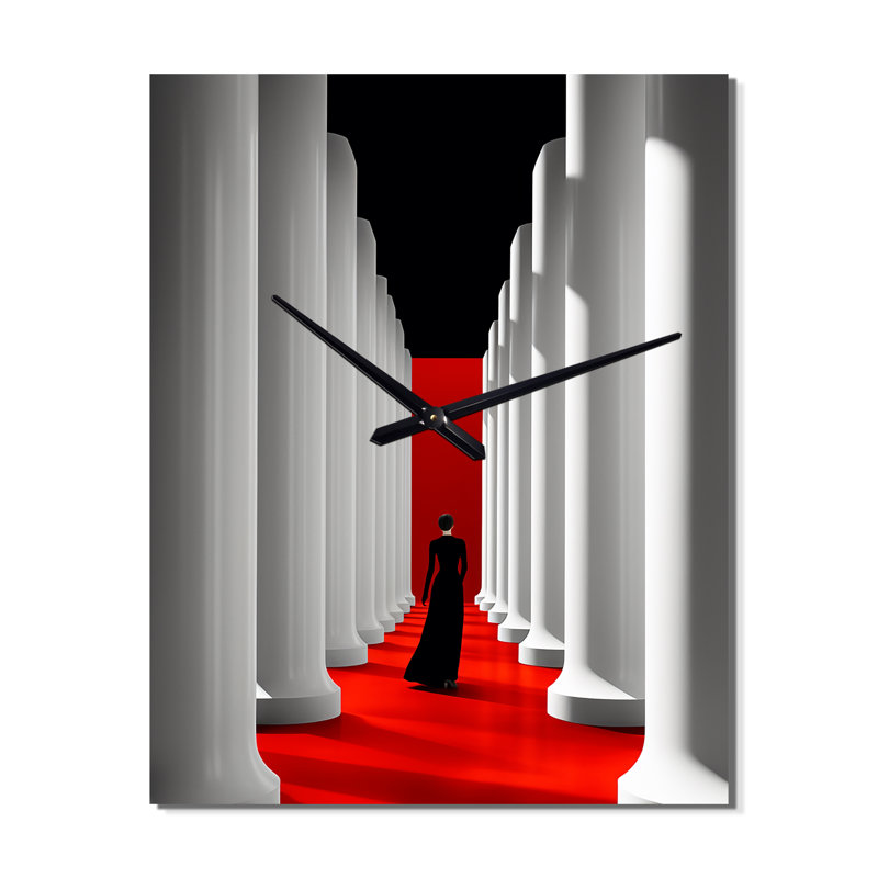 Horloge murale moderne «Wandering On The Way» - Paysage abstrait, H 32 po x l 16 po x P 1 po