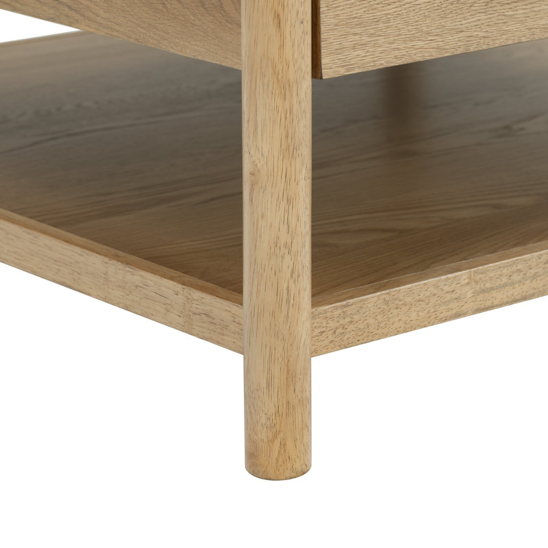 Jaylessa Wood 1 Drawer Coffee Table, Brown Oak