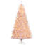 Sapin de Noël artificiel Douglas 7,5 pi avec branches réalistes, 500 lumières DEL blanc chaud et 1346 pointes, rose