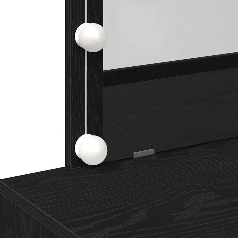 Dressing Table with Mirror, Black