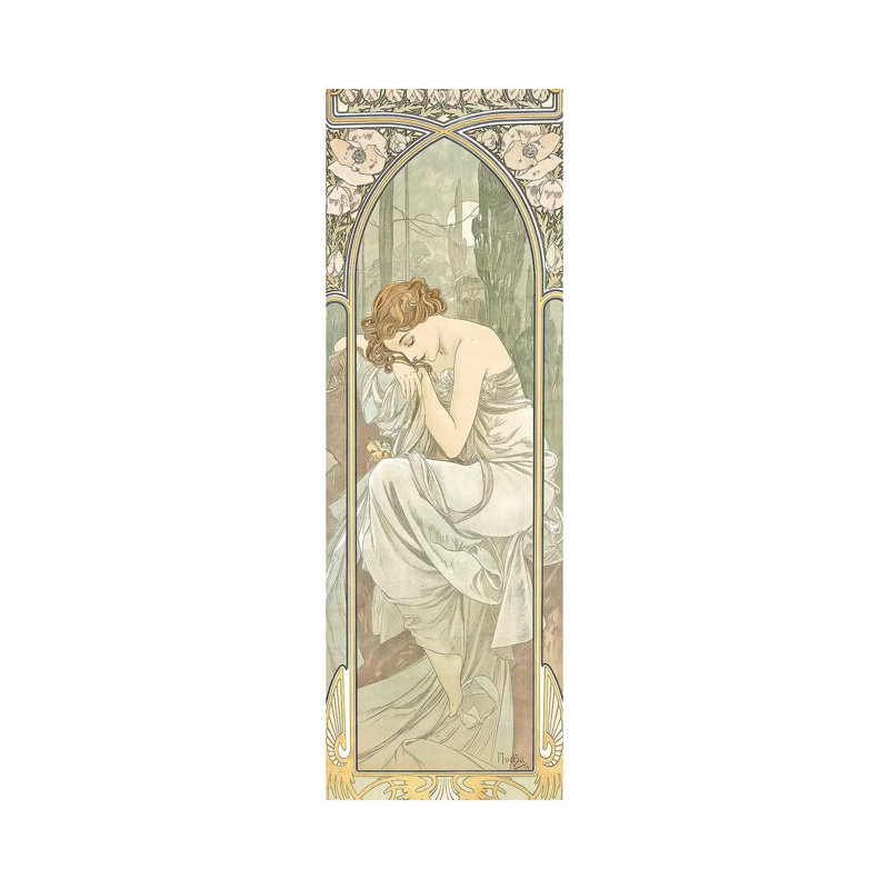 The Times Of The Day by Alphonse Mucha - Wrapped Canvas Panoramic Gallery-Wrapped Canvas Giclée