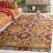 Blossom Tufted Wool/Cotton Performance Oriental Rug in Green/Gold-95854651