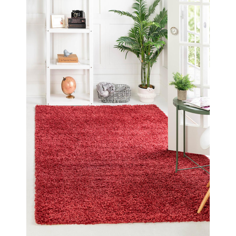 Wemoorland Red Area Rug, Rectangle 6'1" x 9'
