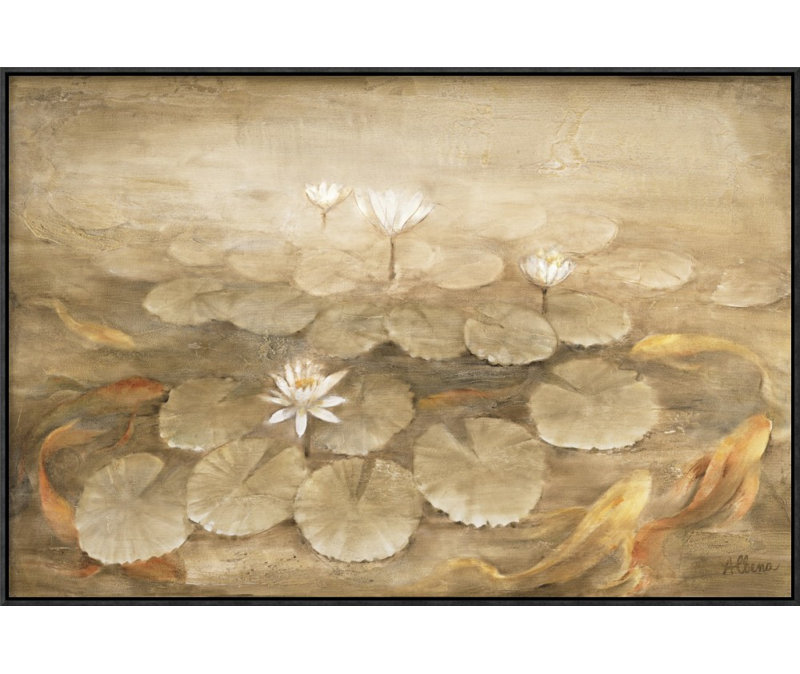 " Koi Pond " by Albena Hristova, 20" H x 30" W, Wrapped Canvas, No Mat