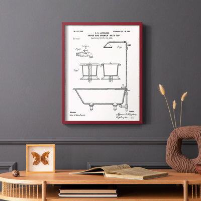 «Vintage Bath II», reproduction encadrée - bois massif