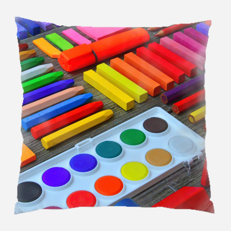 Coussin décoratif school times Mcveigh, Microsuède, Intérieur