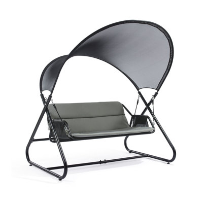 66" W Modern Swing Chair, Black