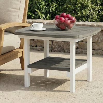 Table d'appoint carrée 21 po, blanc