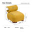 Chaise d'appoint rembourrée jaune avec dossier roulé, siège à profil bas et pieds en bois massif-986890704