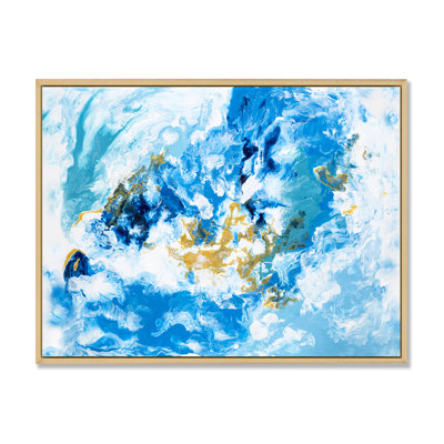 «Blue and White Liquide Waves II», peinture sur toile