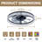 18.9" Ceiling Fan With Light, 3 Color Temperature RGB Dimmable LED, Timer Function For Bedroom Living Room-1045064650