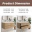 48'' Wall-Mounted Double Bathroom Vanity In Oak With Integrated Resin Top-104902627