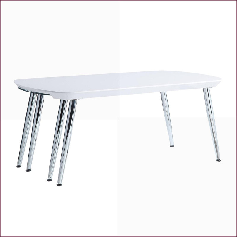 Table basse avec plateau coulissant blanc et chrome Patina