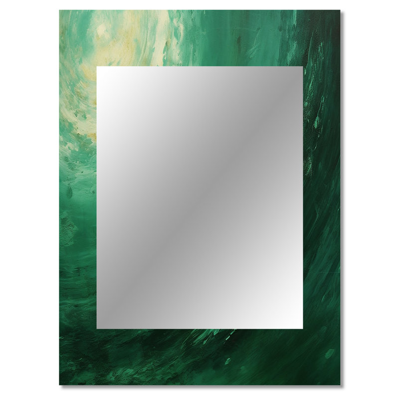 Jade Jupiter, planète dans l'espace II - notre miroir décoratif système solaire, miroir mural vert, art imprimé en métal