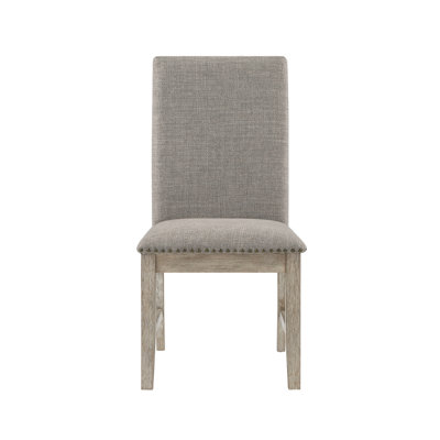 Capacité de poids de 250 lb, chaises d'appoint, brun gris, profondeur de siège de 17,5 po, 2 chaises de salle à manger, revêtement, profondeur du colis de 42,5 po