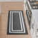 Double Border Machine Tufted Performance Dark Gray/White Rug
