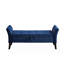 Banc de lit 51,5 po avec rangement en velours bleu marine