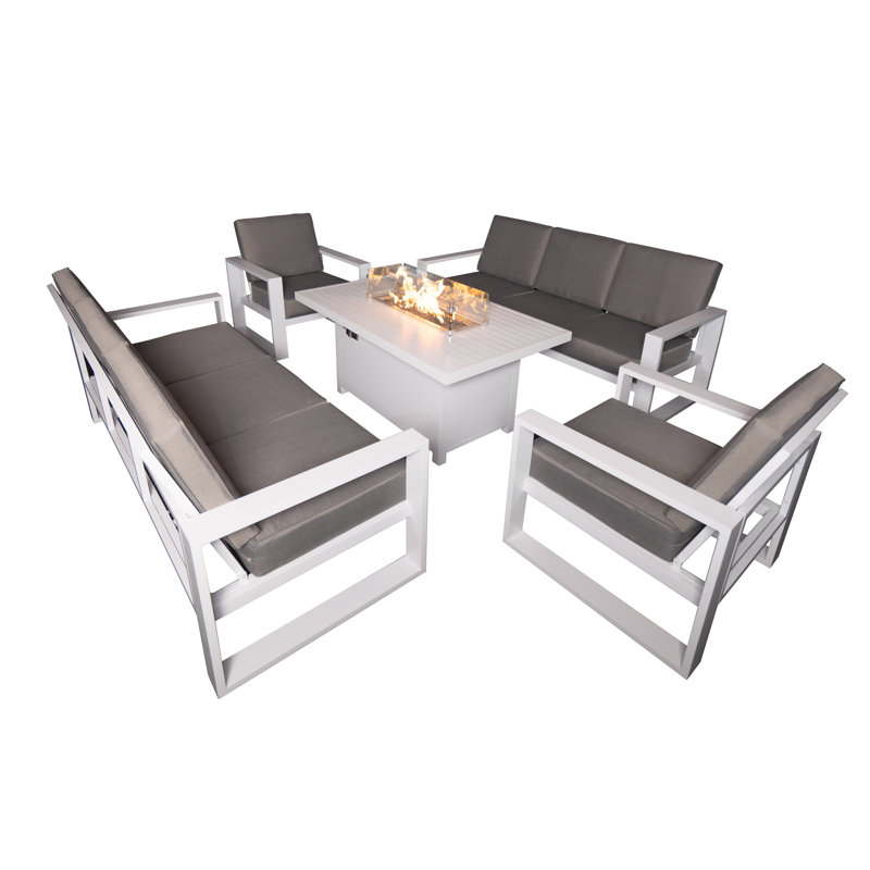 Ensemble repas extérieur pour 8 personnes Makensi, H 25,2 po x L 55,11 po x l 33,46 po