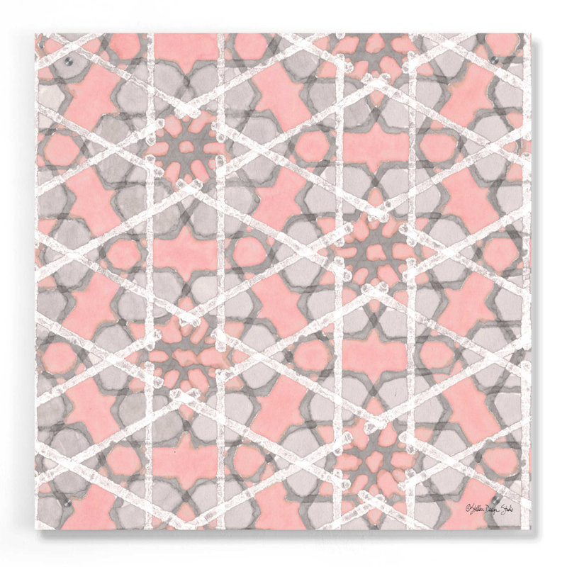 "Motif rose et gris 2" par Stellar Design Studio, H 24 po x l 24 po x P 0,2 po