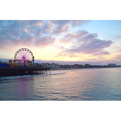 Santa Monica Sunrise by TraceRouda - Wrapped Canvas Print