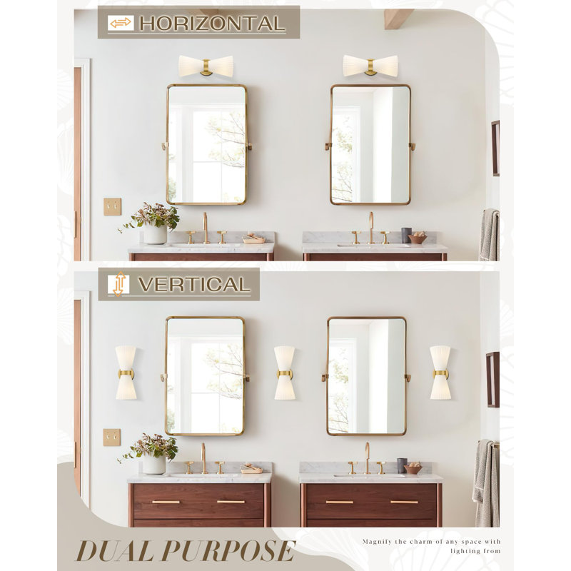 1- Light Dimmable Armed Sconce With Milk Glass Shade (Set Of 2)