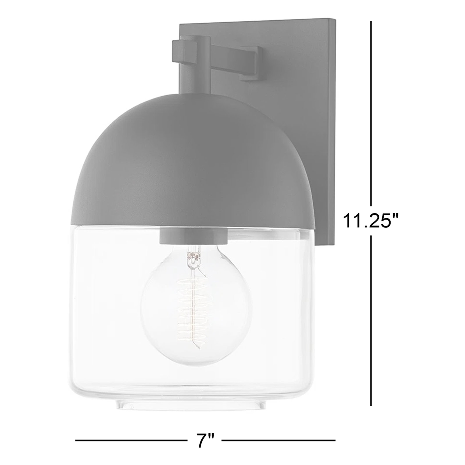 1-Light Outdoor Armed Sconce, 11.25" H x 7" W x 8.25" D