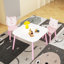 Ensemble de table et de chaises pour enfants, bureau pour tout-petits en bois 3 pièces avec dossier animal, table d'activités pour le dessin, l'apprentissage, la salle de jeux ou la chambre de bébé (rose et blanc)