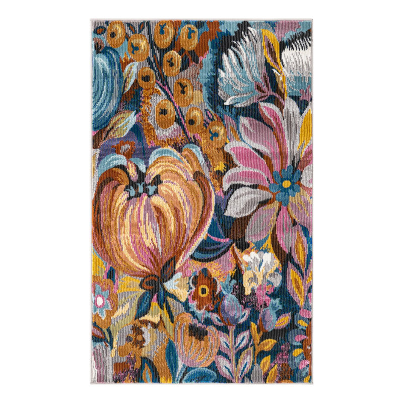 Clydine Floral Indoor Rug, Rectangle 2' x 3'