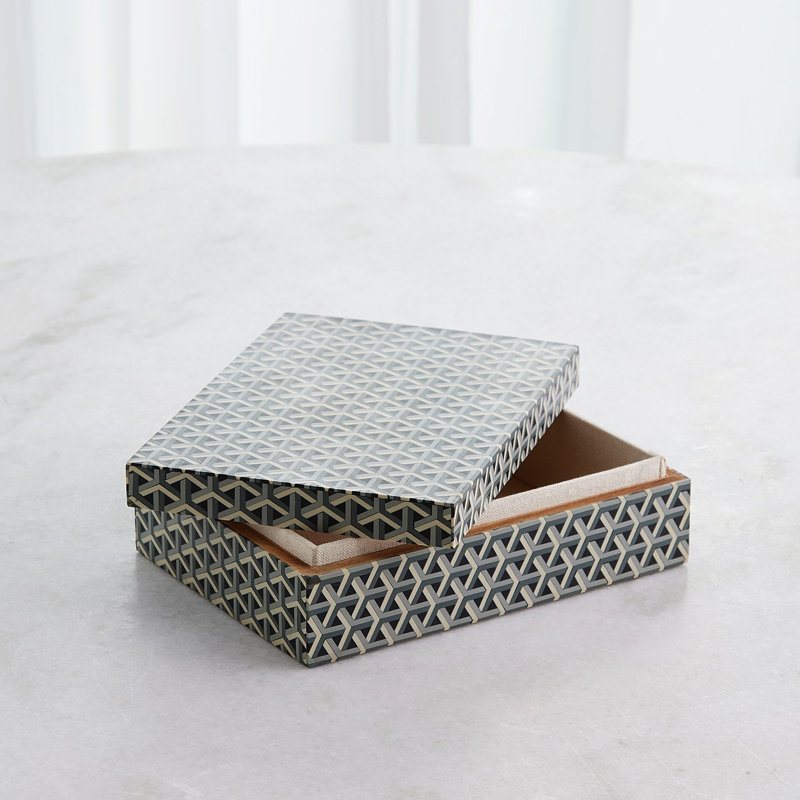 Handmade Decorative Box, 3.25" H x 10.25" W x 7.5" D