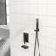 Système de douche carré de 12 po avec bec de baignoire en cascade - pomme de douche à main, finition bronze huilé, valve bronze 12 po, - valve équilibrée, installation murale facile, débit d'eau réglable-121245086