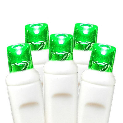 Ensemble de lumières de Noël de qualité commerciale à DEL The Aisle®, 4 pi x 6 pi, vert, fil blanc, 100 lumières
