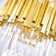 Lustre 32 po Medallion Gold - lustre à 12 lumières avec base d'ampoule E12 et prismes de cristal - Certifié BACL avec garantie de 1 an